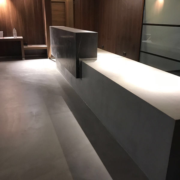 Microcement office reception